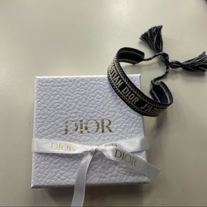 DIOR navy woven cotton friendship bracelet